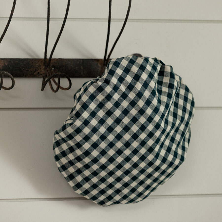 Gingham Indigo Shower Cap