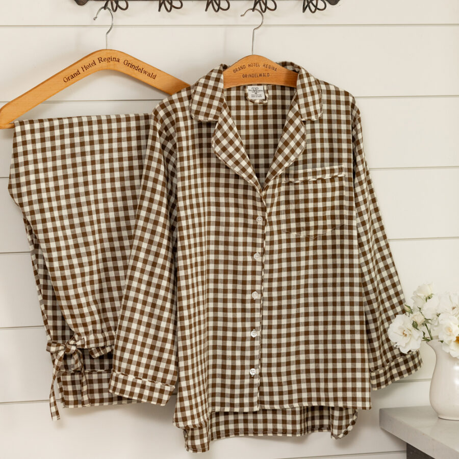 Gingham Brown Pajamas